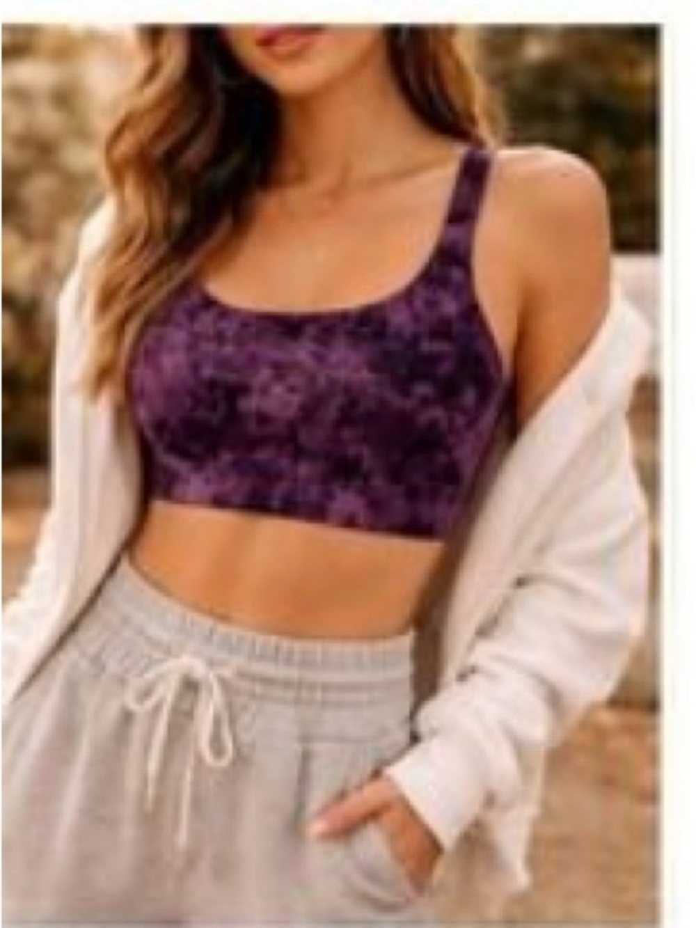 Athleta Sports Bra Purple Tie dye Size Small!